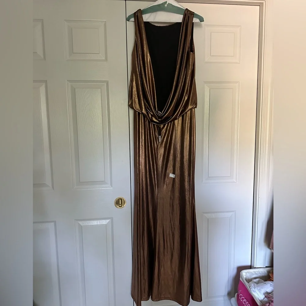 Rachel Zoe open back copper dress BNWT 6 - Picture 3 of 3